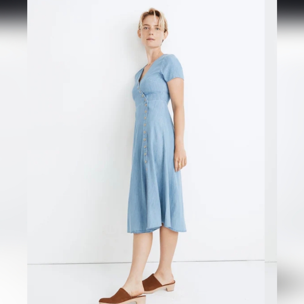 Madewell Indigo Midi Button Dress